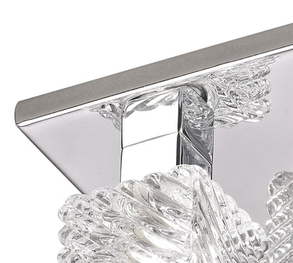 Deco Accor Ceiling Flush 5 Light G9, 230mm Square, Polished Chrome/Clear Glass