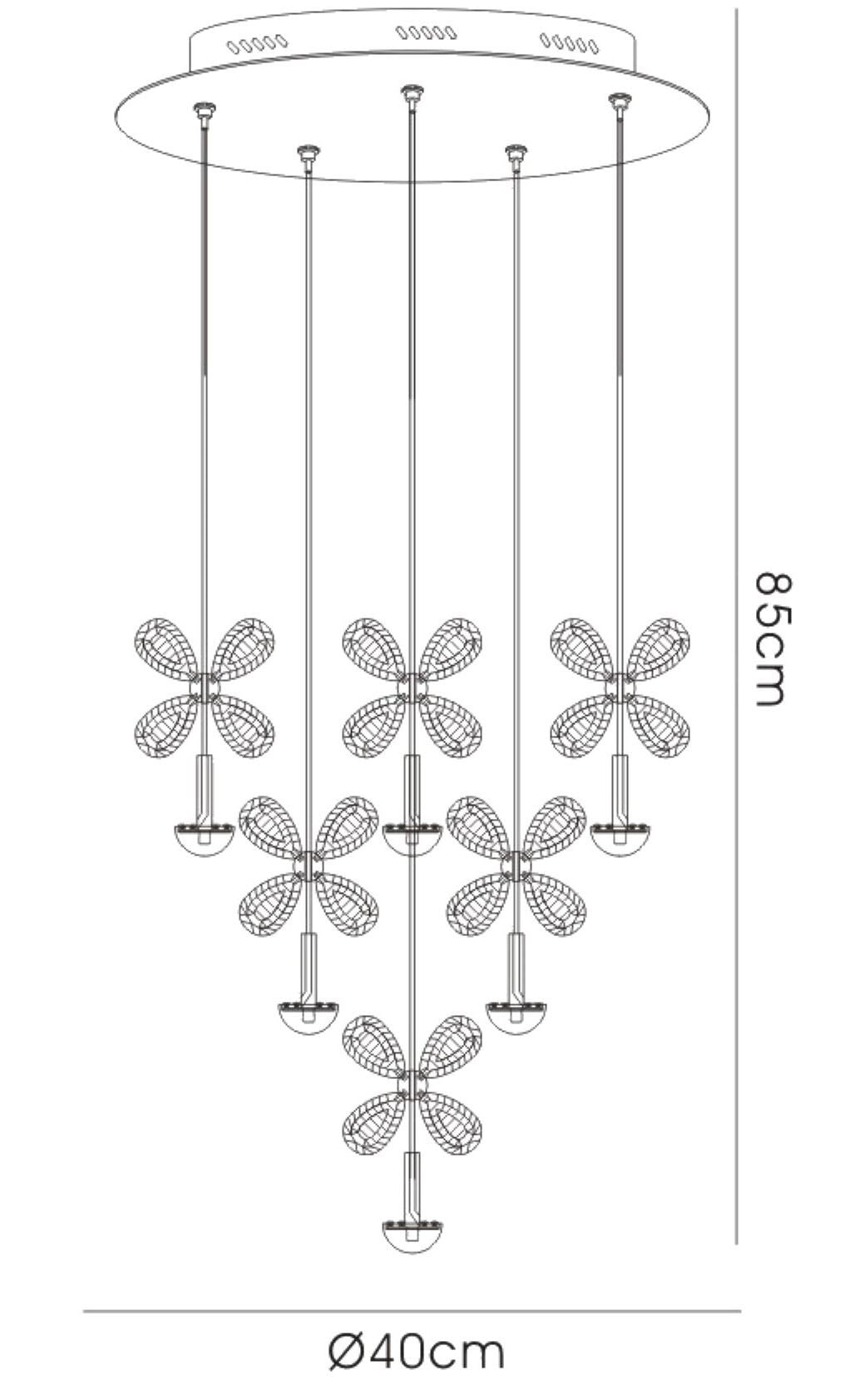 Diyas Aviva 40cm  Round 10 Light 4000K LED Polished Chrome/Crystal Ceiling Pendant Light Fitting