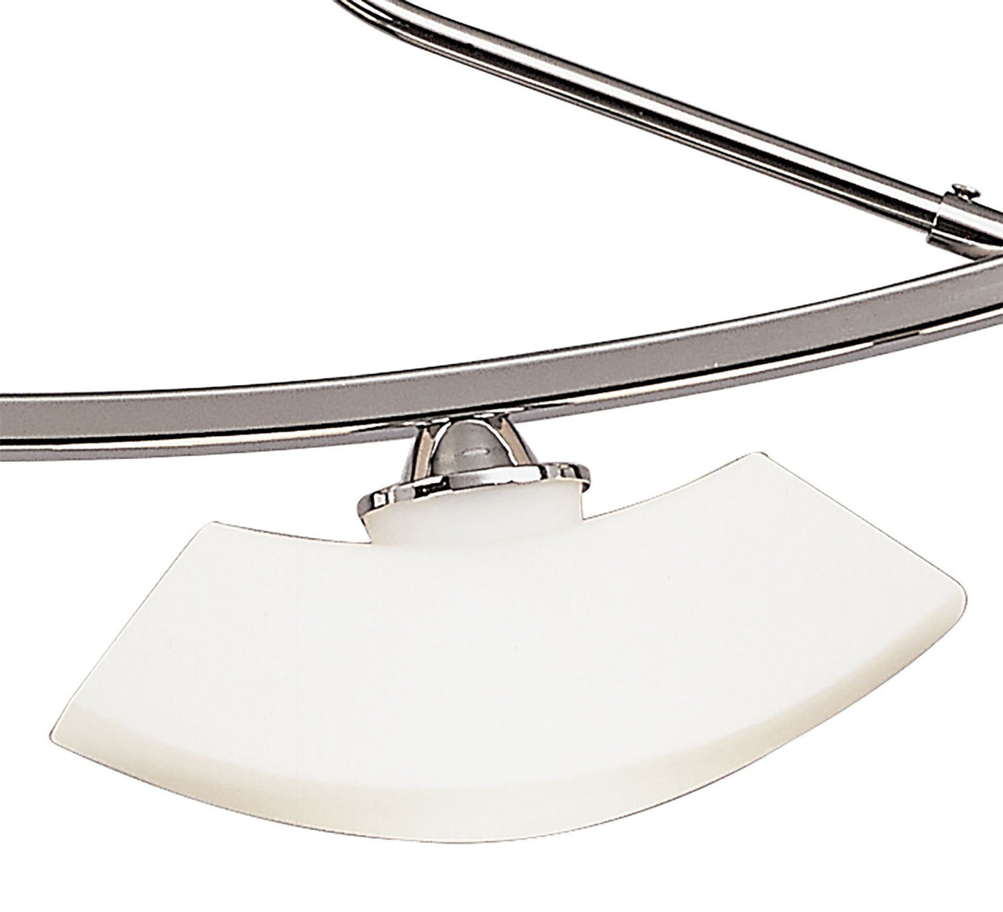 Mantra Lupa Telescopic Pendant Curved Linear Bar 4 Light G9, Polished Chrome/Frosted White Glass