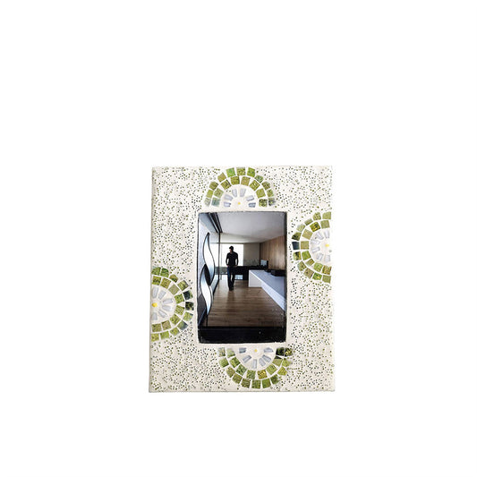 Diyas Home (DH) Floretta Mosaic Photo frame Green/Silver/White Mosaic