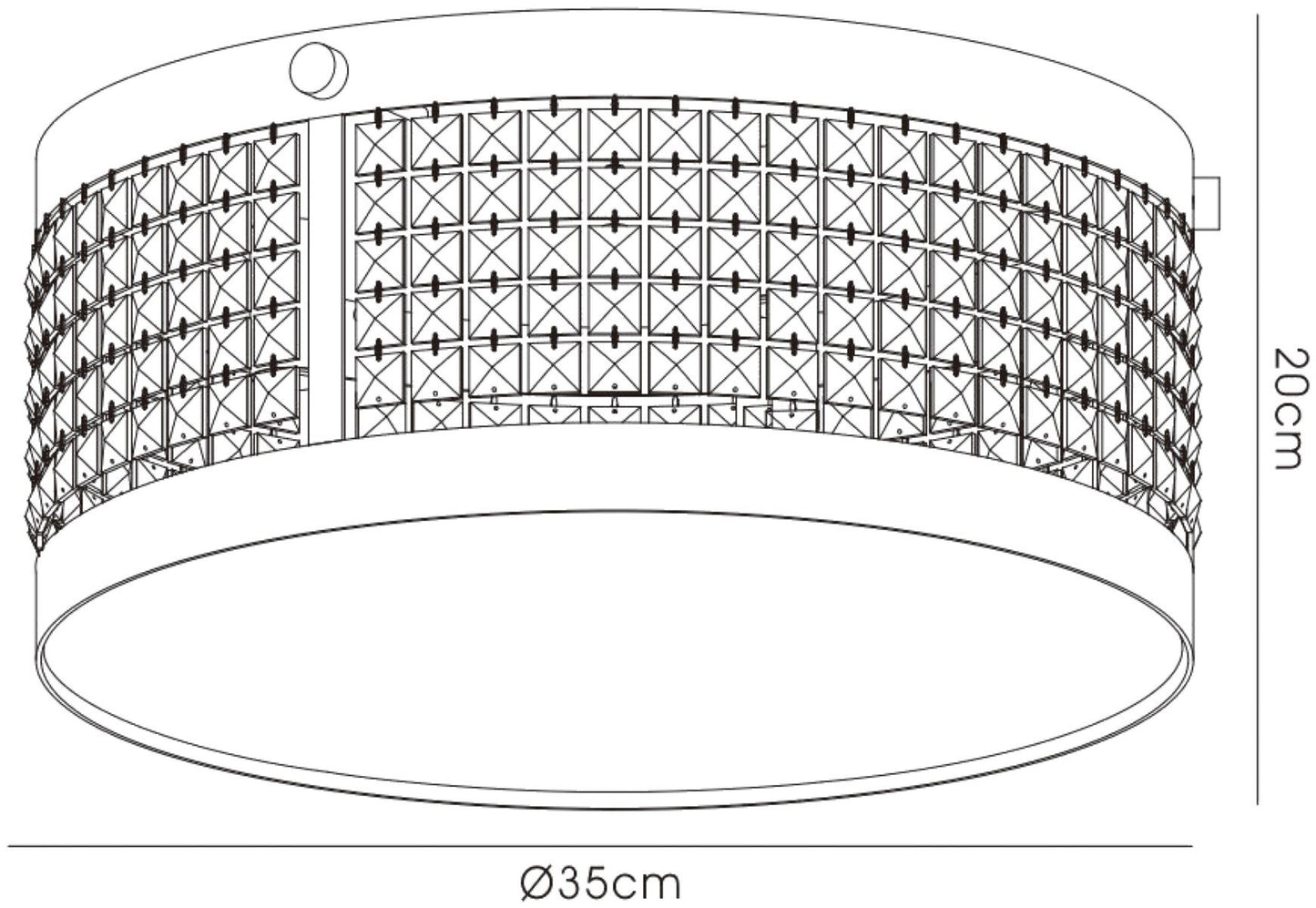 Diyas Celsa 35cm Flush  3 Light E14 Polished Chrome/Dark Brown Faux Leather/Crystal Ceiling Light Fitting