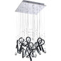 Diyas Class  Square 10 Light G4 Polished Chrome/Black Glass/Crystal, NOT LED/CFL Compatible Ceiling Pendant Light Fitting