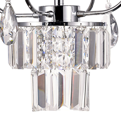 Diyas Eden 55cm  4 Light G9 Polished Chrome/Crystal Ceiling Pendant Light Fitting