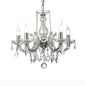 Deco Gabrielle Chandelier with Glass Sconce & Glass Droplets 5 Light E14 Polished Chrome Finish