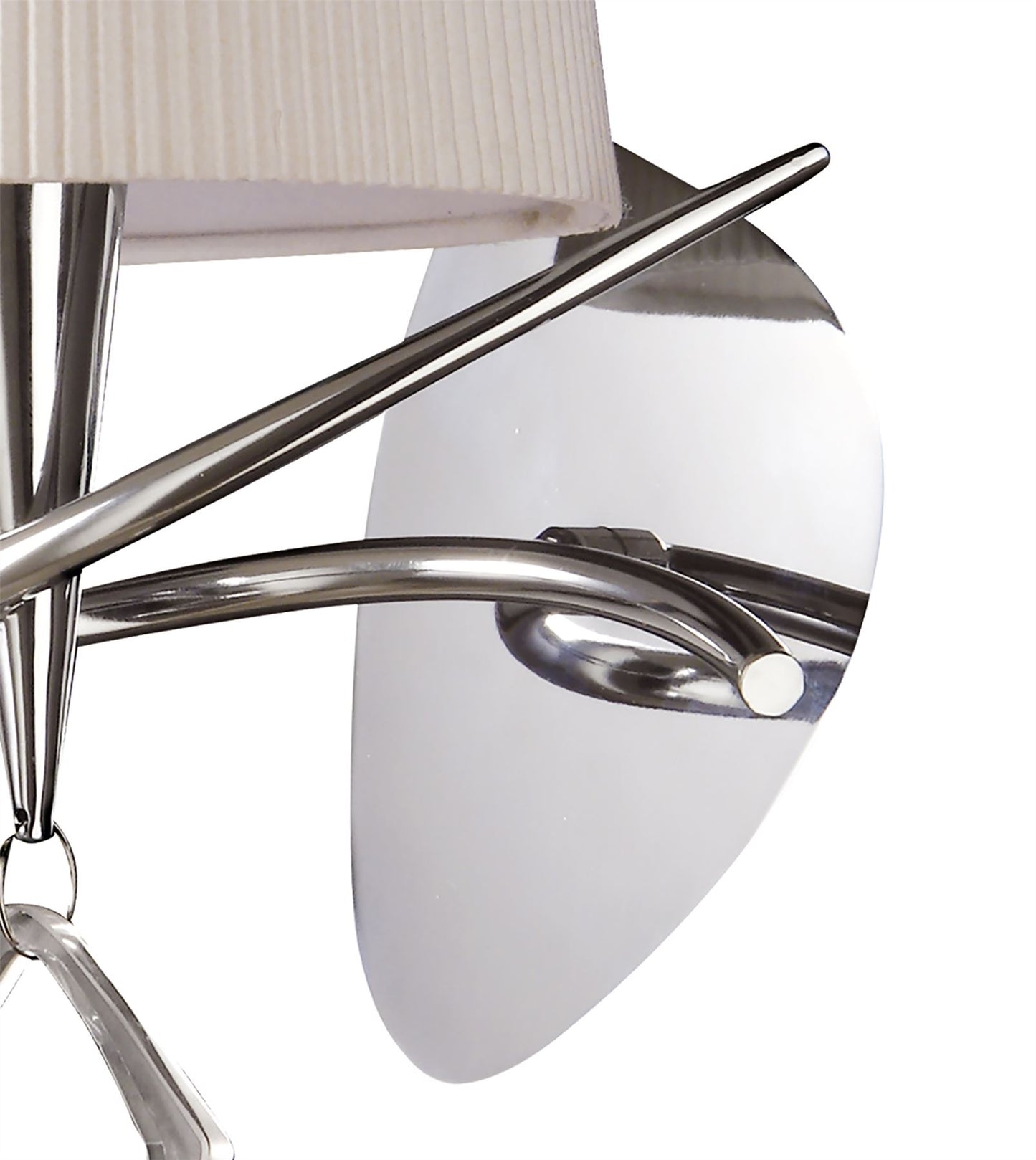 Mantra Mara Wall Light Switched 1 Light E14, Polished Chrome with Ivory White Shade