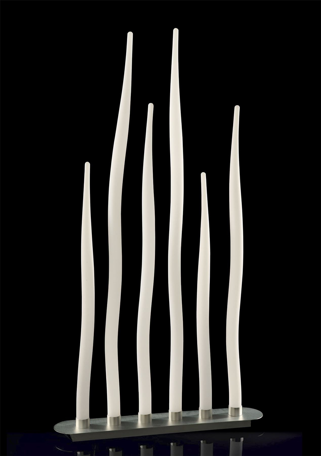 Mantra Estalacta Floor Lamp 6 Light GU10 Bar Indoor/Outdoor IP44, Silver/Opal White