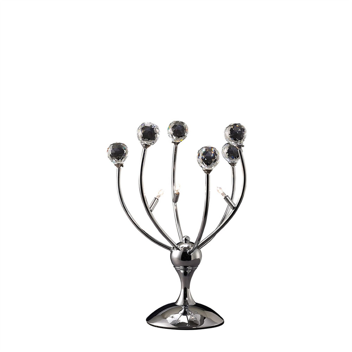 Diyas Xeena Crystal Table Lamp 3 Light G4 Polished Chrome, NOT LED/CFL Compatible