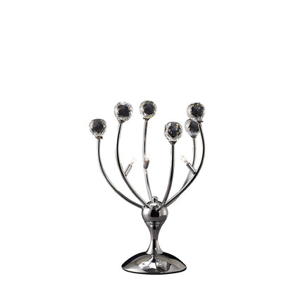 Diyas Xeena Crystal Table Lamp 3 Light G4 Polished Chrome, NOT LED/CFL Compatible