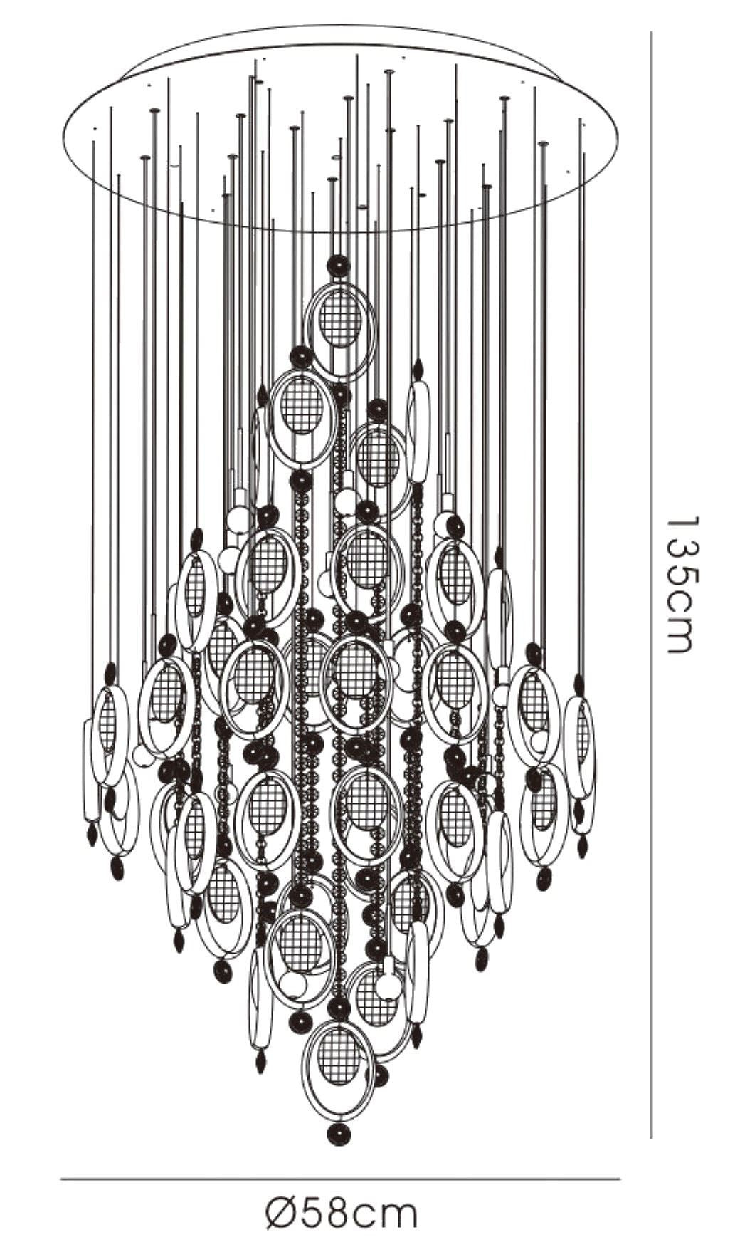 Diyas Solana 58cm  18 Light G4 Polished Chrome/Crystal, NOT LED/CFL Compatible Ceiling Pendant Light Fitting