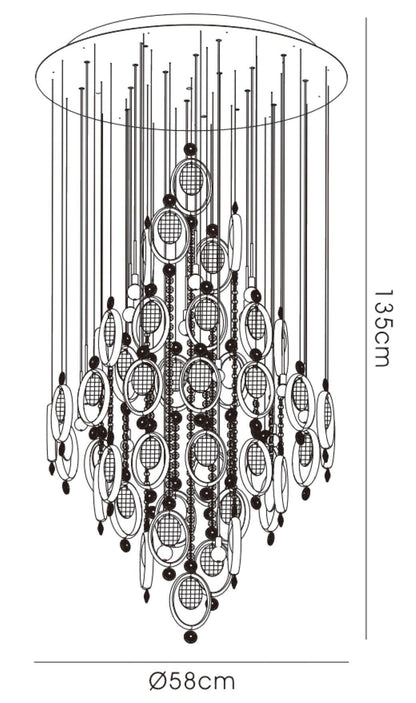 Diyas Solana 58cm  18 Light G4 Polished Chrome/Crystal, NOT LED/CFL Compatible Ceiling Pendant Light Fitting