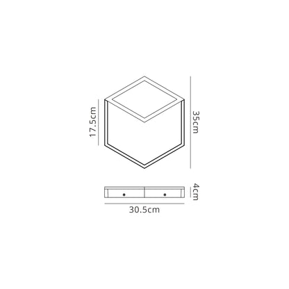 Mantra Fusion Kubick Ceiling/Wall Light Dimmable, 24W LED, 3000K, 1630lm, Black, 3yrs Warranty