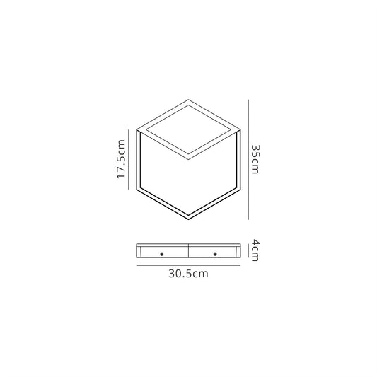 Mantra Fusion Kubick Ceiling/Wall Light Dimmable, 24W LED, 3000K, 1630lm, Black, 3yrs Warranty