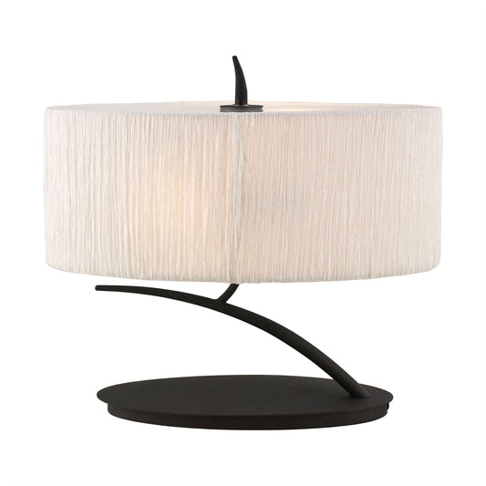 Mantra M1158/BS Eve Table Lamp 2 Light E27 Small, Anthracite with Black Oval Shade - M1158/BS
