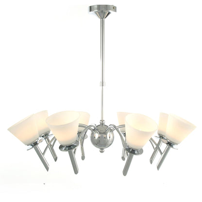 Diyas Kristina 64cm  8 Light G9 Polished Chrome/Opal Glass Ceiling Pendant Light Fitting