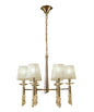 Mantra Tiffany 66cm Pendant 6+6 Light E14+G9, French Gold with Cream Shades & Clear Crystal