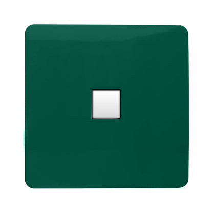 Trendi Switch 1 Gang RJ45 Cat 6 Modern Designer PC Ethernet Socket in Dark Green