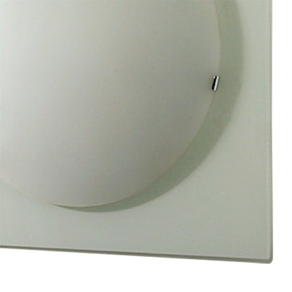 Diyas Zara Flush  Light Small Square 1 Light Satin Nickel/Opal Glass Ceiling Light Fitting