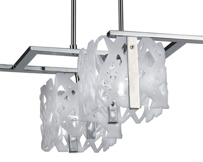 Mantra M1257 Tokio Rectangular Telescopic Semi Flush Convertible 4 Light G9 Line, Gloss White/Polished Chrome