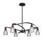 Mantra Amel 61cm Telescopic Convertible To Semi Flush 6 Light L1/SGU10, Black Chrome, CFL Lamps INCLUDED