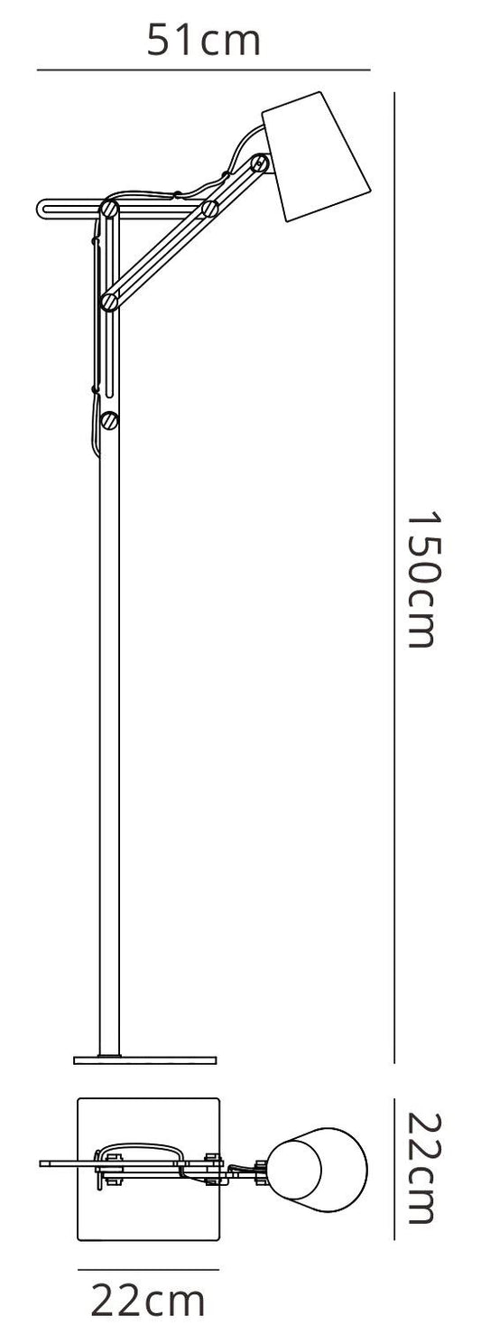 Mantra M3774 Looker Floor Lamp 1 Light E27, Matt White/Beech