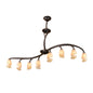 Mantra Forest Semi Ceililng 8 Light G9 Bar, Brown, Black Oxide