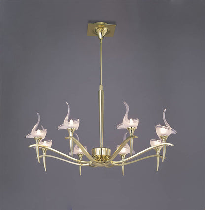 Mantra Viena 71.5cm Telescopic Pendant Round 8 Light G9, Polished Brass