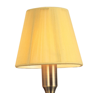 Mantra Siena Wall Light Switched 1 Light E14, Antique Brass with Amber Cream Shade and Amber Crystal