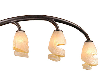 Mantra Forest Semi Ceililng 8 Light G9 Bar, Brown, Black Oxide