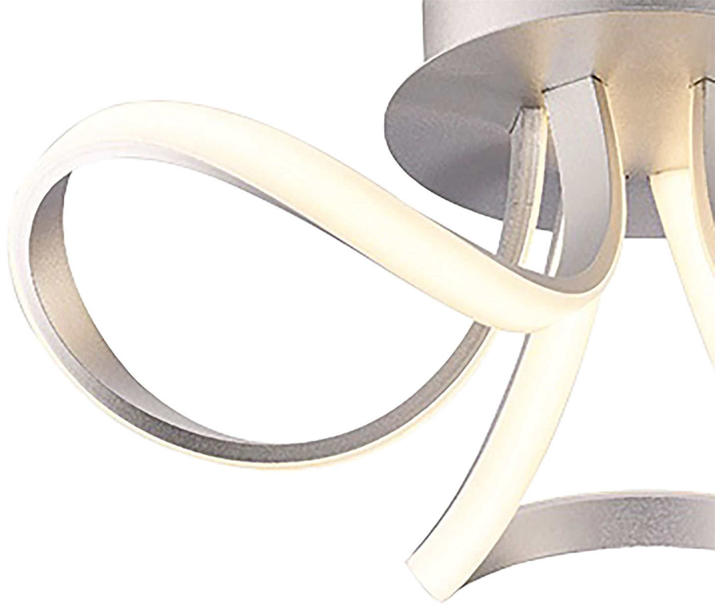 Mantra M4989 Knot Ceiling 36W LED 2 Looped Arms 3000K, 2850lm, Silver/Frosted Acrylic, 3yrs Warranty - M4989 Ceiling