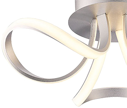 Mantra M4989 Knot Ceiling 36W LED 2 Looped Arms 3000K, 2850lm, Silver/Frosted Acrylic, 3yrs Warranty - M4989 Ceiling