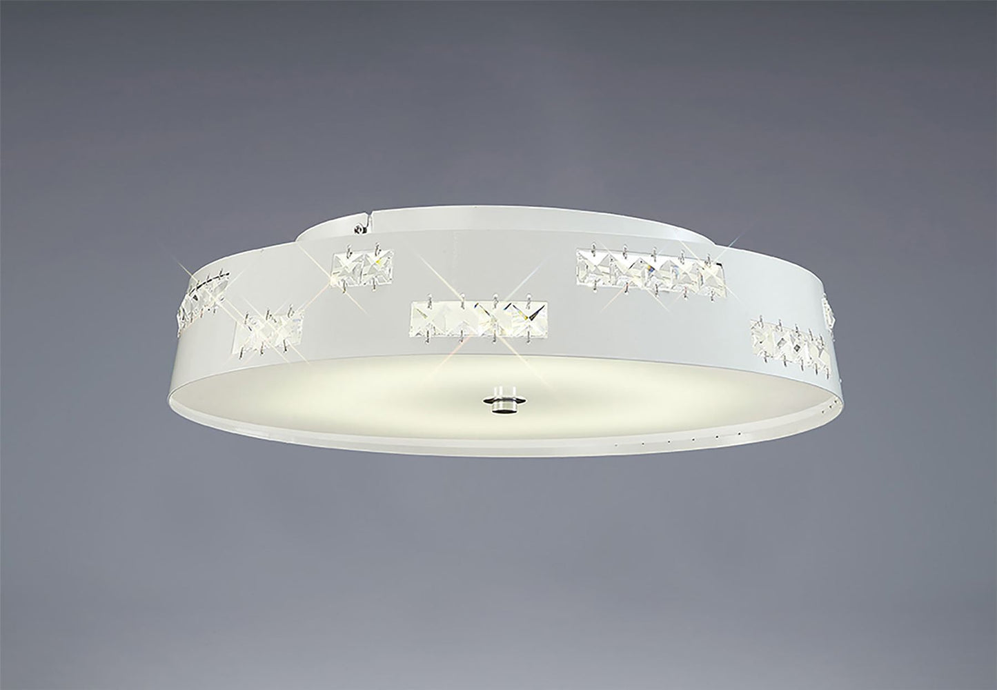 Diyas Phoenix 40cm Flush  18W LED 4000K White/Crystal Crystal Ceiling Light Fitting