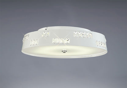 Diyas Phoenix 40cm Flush  18W LED 4000K White/Crystal Crystal Ceiling Light Fitting