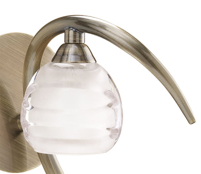 Mantra Loop Wall Light Switched 1 Light G9 ECO, Antique Brass