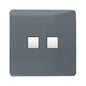 Trendi Switch 2 Gang RJ45 Cat 6 Modern Designer PC Ethernet Socket in Warm Grey