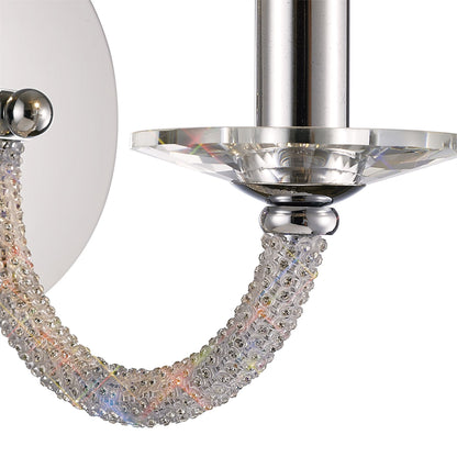 Diyas Elena Wall Light Switched 1 Light E14 Polished Chrome/Crystal