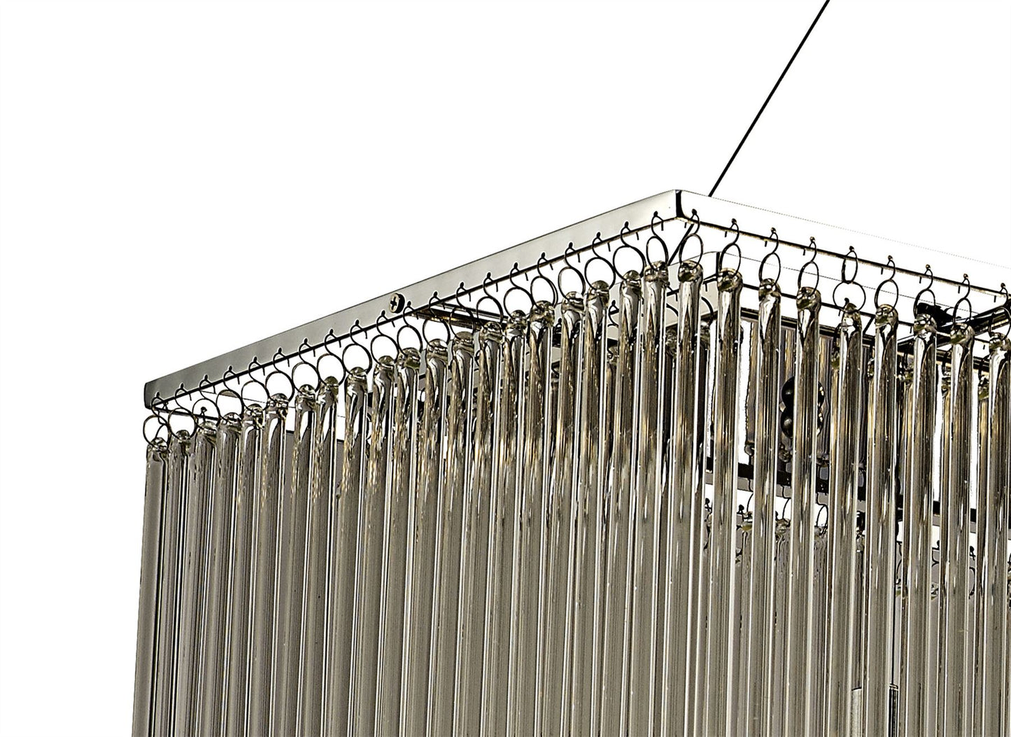 Diyas Zanthe  Linear 10 Light G9 Polished Chrome/Clear Glass Ceiling Pendant Light Fitting