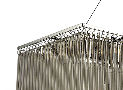 Diyas Zanthe  Linear 10 Light G9 Polished Chrome/Clear Glass Ceiling Pendant Light Fitting