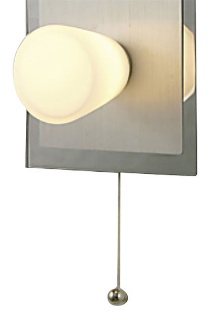 Diyas IP44 Cone Wall Light with Pull-Cord Switch 3 Light G9 Polished Chrome & Aluminium/Opal Glass