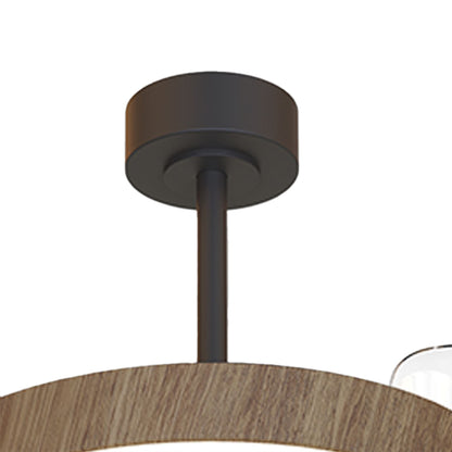 Coin Fan M 49cm 40W LED Dimmable Ceiling With Built-In 30W DC Fan, 3000-5000K Remote, APP, Alexa & Google Voice Control, 6400lm, Walnut/Black
