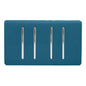 Trendi 4 Gang (2 Way & 1x Intermediate) Glossy 10 Amp Rocker Light Switch Midnight Blue