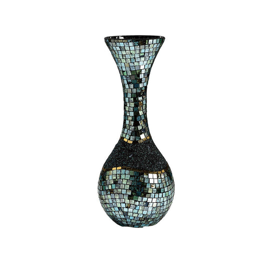 Diyas Home (DH) Addison Mosaic Vase Large Blue/Silver/French Gold Mosaic