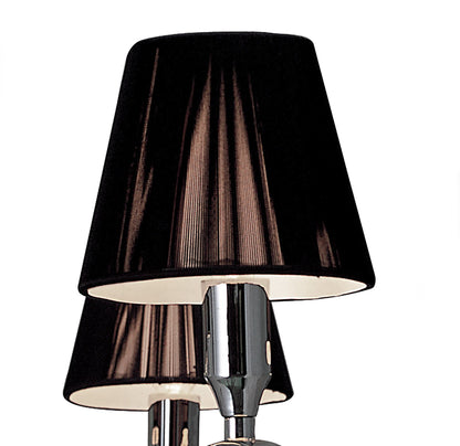 Mantra M0341 Siena Pendant Round 8 Light E14, Polished Chrome with Black Shades and Black Crystal