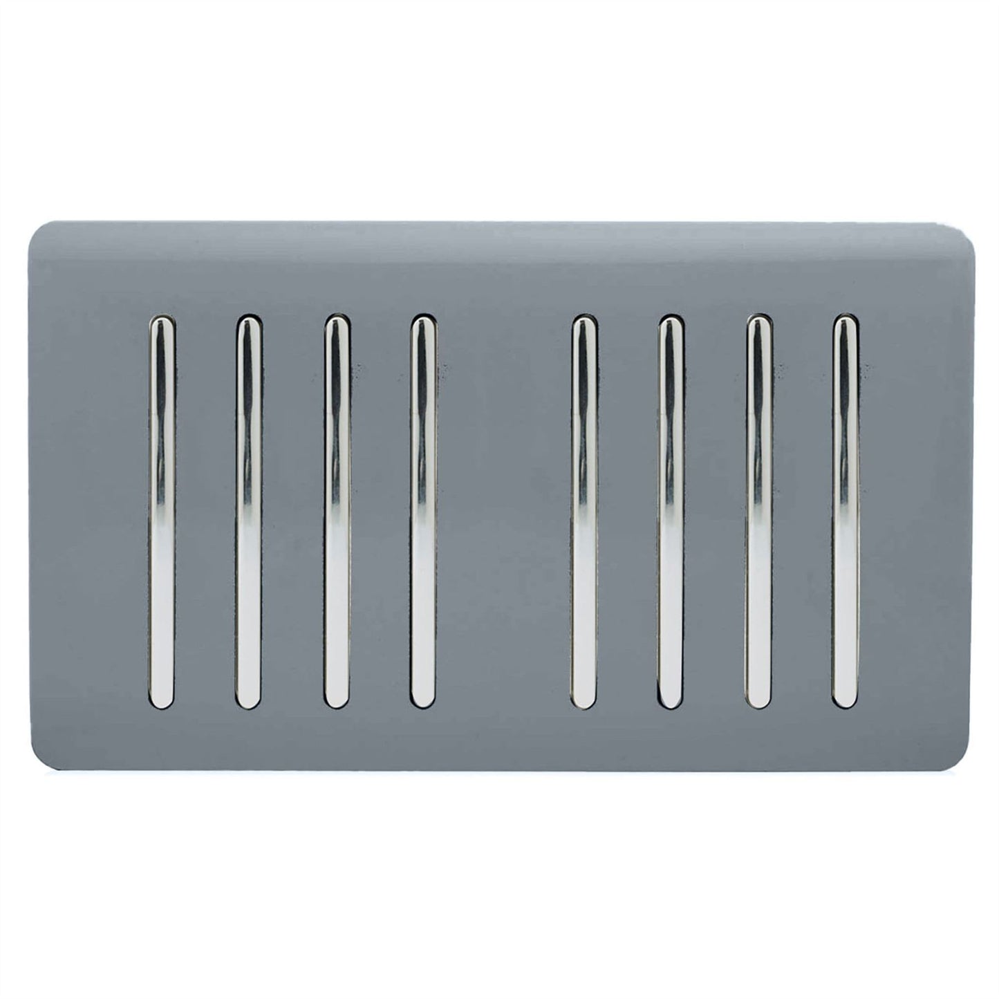 Trendi Artistic Modern Glossy 8 Gang 2 Way Rocker  Double Plate Tactile Light Switch Warm Grey