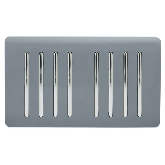 Trendi Artistic Modern Glossy 8 Gang 2 Way Rocker  Double Plate Tactile Light Switch Warm Grey