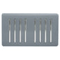 Trendi Artistic Modern Glossy 8 Gang 2 Way Rocker  Double Plate Tactile Light Switch Warm Grey