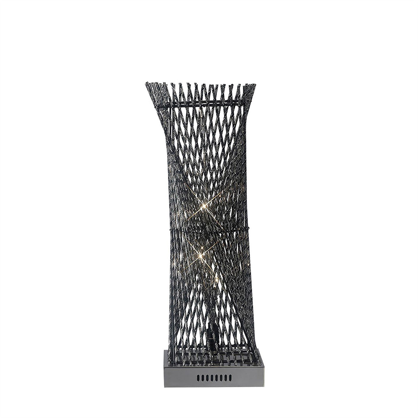 Diyas Home Arista Aluminium (DH) Arista Square Twisted Table Lamp 5 Light G4 Polished Chrome/Black, NOT LED/CFL Compatible