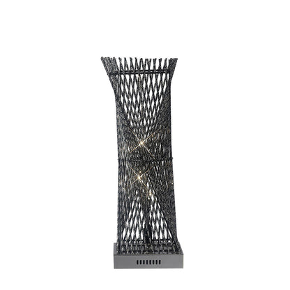 Diyas Home Arista Aluminium (DH) Arista Square Twisted Table Lamp 5 Light G4 Polished Chrome/Black, NOT LED/CFL Compatible