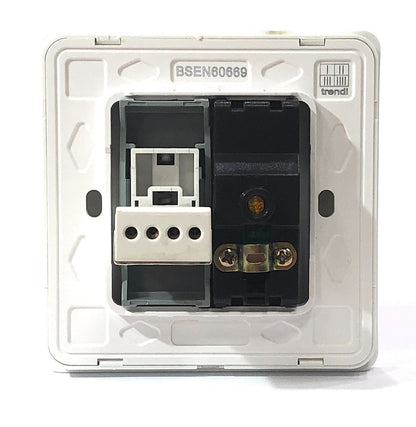 Trendi Artistic Modern TV Co-axial Socket + Telephone Socket White ART-TLP+TVWH