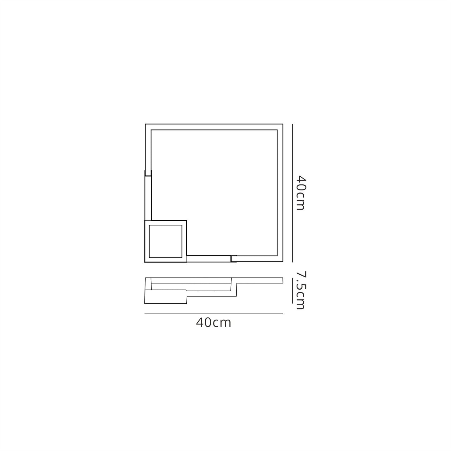Mantra Boutique Square Wall Light, Dimmable, 25W LED, 3000K, 1370lm, White, 3yrs Warranty