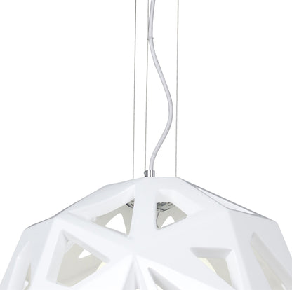 Mantra M3730 Facette Pendant 1 Light E27, Gloss White/Polished Chrome